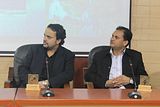 14. Filmmaker Mohd Aamir Aijaz and Dr Narendra Tripathi are seen on the Dias